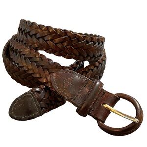 DOCKERS Men's Brown Braided Leather Belt - Size 40